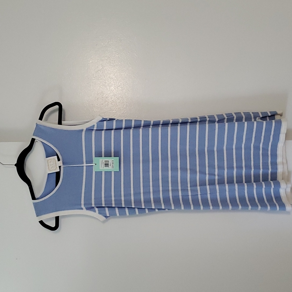 STS Blue and White Sleeveless Dress